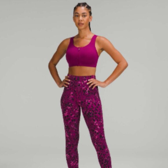 Lululemon Enlite Front-Zip Bra Size 32DD Pomegranate POME High Impact Running - Picture 10 of 10